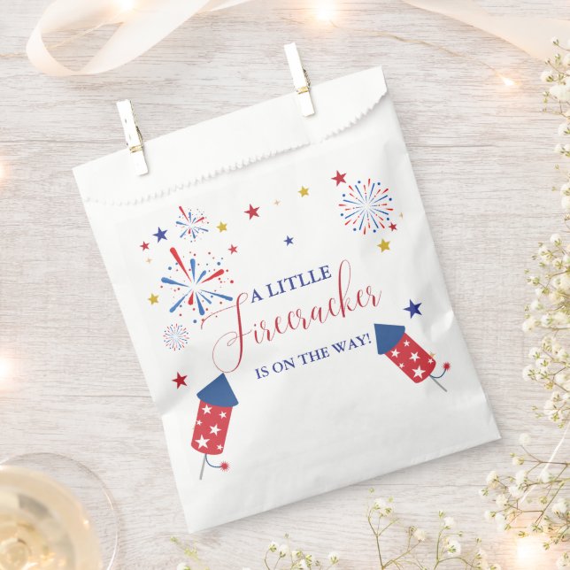 4 t Juli Unabhängigkeitsfirecracker Baby Shower Geschenktütchen (Ausgeschnitten)