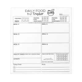 4 und 2 Notepad Food Tracker Notizblock