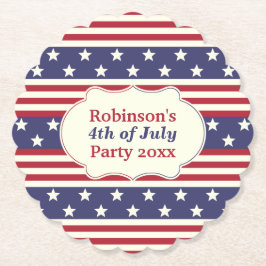 4. US Flagge-Party-Namens Julis des patriotischen Untersetzer