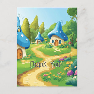 4 von 17 Blue Mushroom Village Postkarte