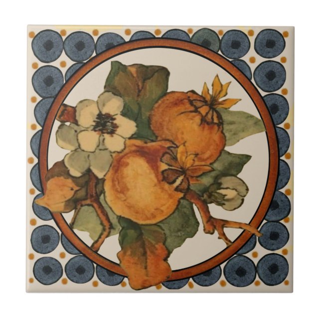 4. von 5 Repro 1890er Doulton Lambeth Hand gemalt Fliese (Vorderseite)