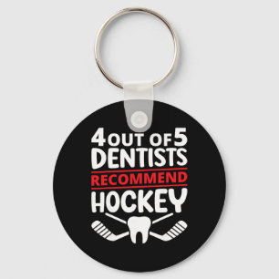 4 von 5 Zahnärzten empfehlen Eishockey lustig auch Schlüsselanhänger