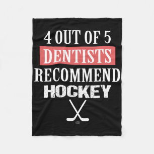 4 von 5 Zahnärzten empfehlen Hockey Lustiges Eis-H Fleecedecke