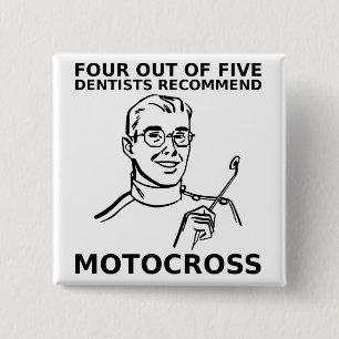 4 von 5 Zahnärzten Motocross Dirt Bike Knopf Button