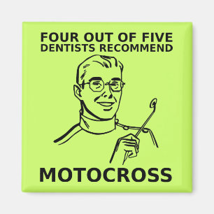 4 von 5 Zahnärzten Motocross Dirt Bike Magnet