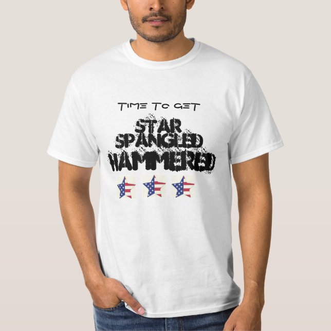 4. VON JULI-STERN SPANGLED GEHÄMMERTES PARTY-SHIRT T-Shirt (Vorderseite)