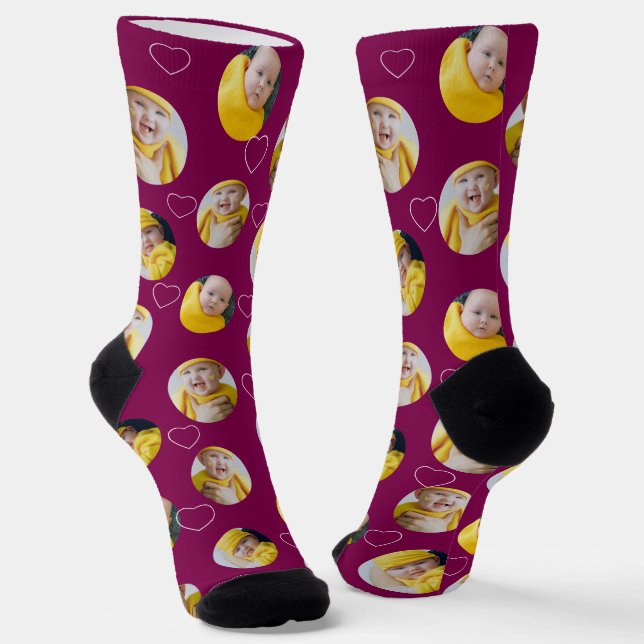 4 Vorlage für Fotocollage macht Ihren Spaß Socken (Gewinkelt)