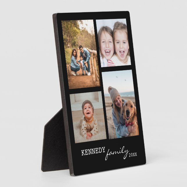 4 Vorlagenfamilienname Schwarz Fotoplatte (Seite)