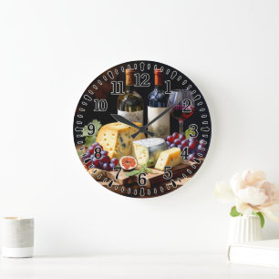#4  Wein und Käse Große Wanduhr