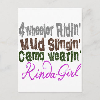 4 Wheeler Ridin Schlammschleuder Camouflage Wearin Postkarte