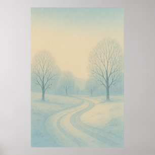 4. Winter, Flüsterschnee, saisonale Printwerbung Poster