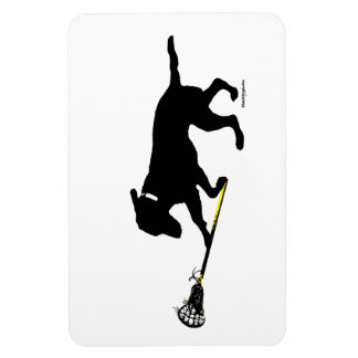 4"x6" Schwarzes Lab Lacrosse spielen Magnet