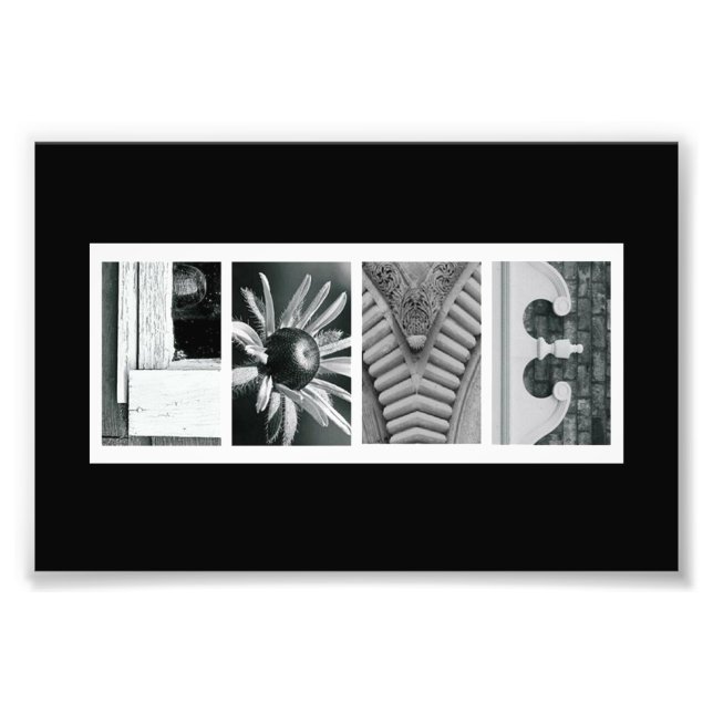4 x 6 Lieben (Schwarz) Alphabet Foto Letter Art (Vorne)