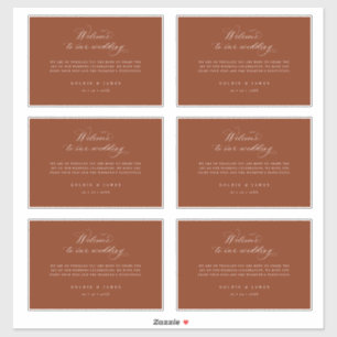 4 x 6 Welcome Geschenkboxen Labels Hotel Bag Stick