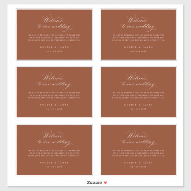 4 x 6 Welcome Geschenkboxen Labels Hotel Bag Stick (Blatt)