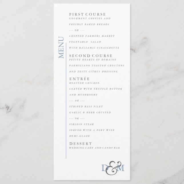 4" x 9" Glacier Lake Menu Menükarte (Vorderseite)