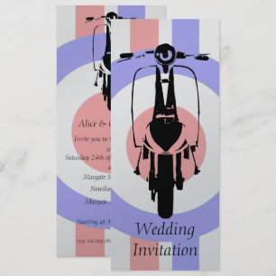 4 x 9 Invitations de mariage de Scooter des années