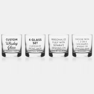 4 x Personalisiertes Whiskey-Glas 12oz Whiskyglas