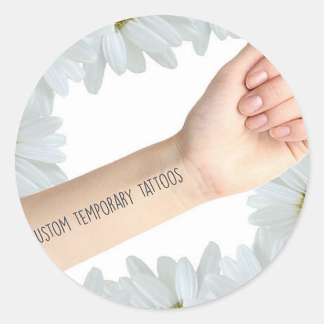 4 x Temporäre Tattoos Runder Aufkleber (Vorderseite)
