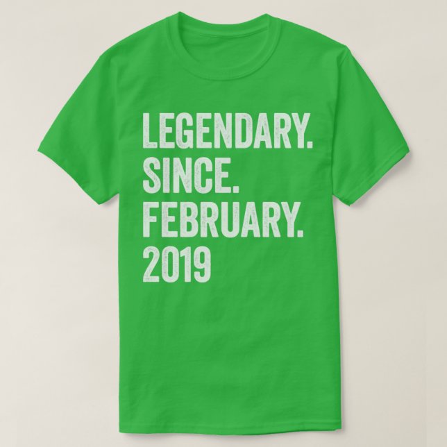 4 Years Legendary Since February 2019 4th Birthday T-Shirt (Design vorne)