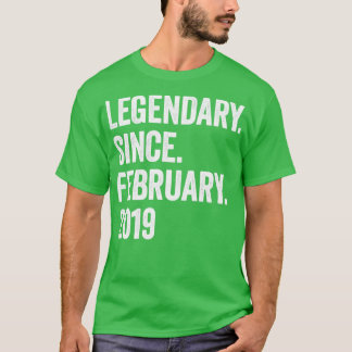 4 Years Legendary Since February 2019 4th Birthday T-Shirt