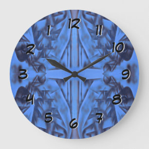 4 Zahlen Blau - drehen Sie zurück die Zeit Große Wanduhr
