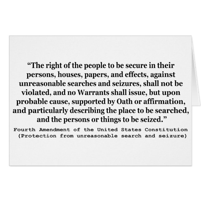 4e amendement de la Constitution des États-Unis (Devant horizontal)