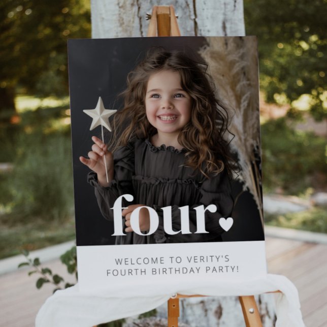 4e anniversaire Affiche de bienvenue de photos du  (Créateur téléchargé)