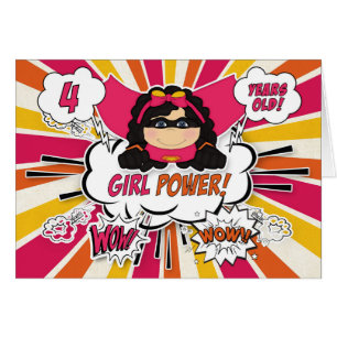 4e anniversaire Filles Super Kids Pink Comic Book