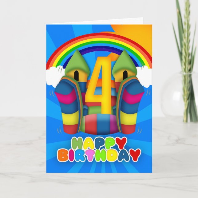 4ème Carte d'anniversaire avec le château plein (Devant)