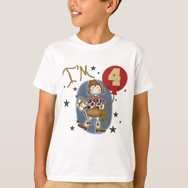 4ème T-shirts et cadeaux d'anniversaire de cow-gir (Devant)