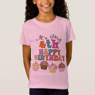 4èmes T-shirts et cadeaux d'anniversaire de jolis