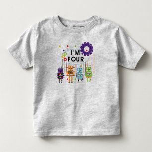 4èmes T-shirts et cadeaux d'anniversaire de robot