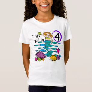 4èmes T-shirts et cadeaux d'anniversaire de sirène