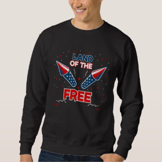 4h of July Fireworks Patriotic American Land of th Sweatshirt
