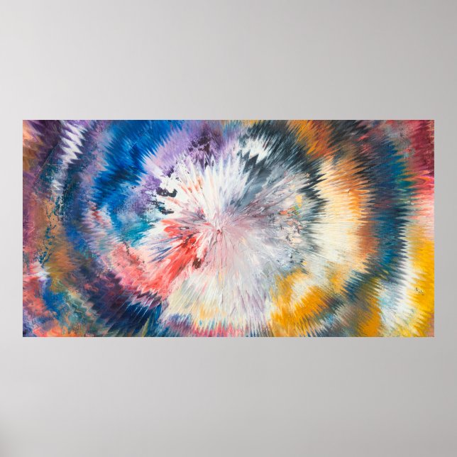 4K Ölmalerei. Farbvolle kreative Abstraktion ab. Poster (Vorne)