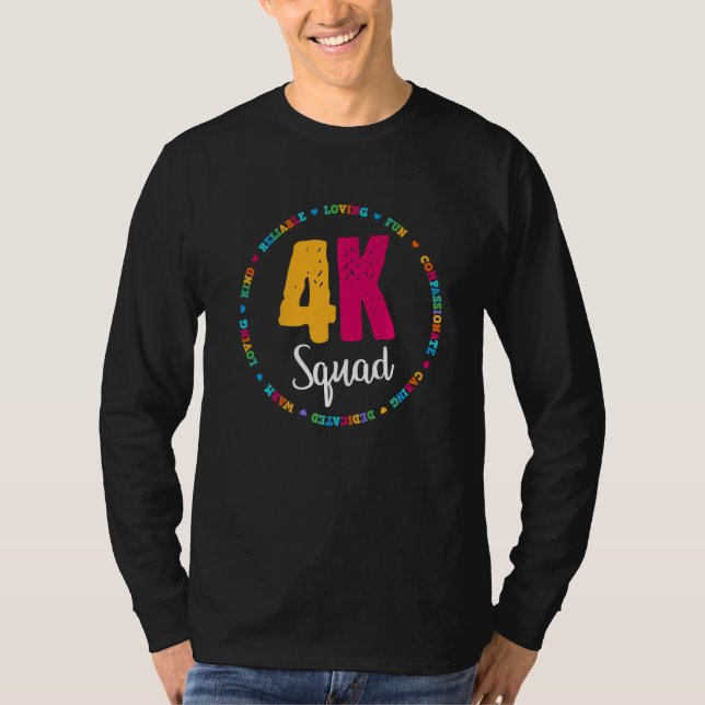 4k Squad Crew Team Lehrer Kindergarten Kinder Ele T-Shirt (Vorderseite)