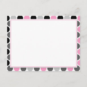 #4Moderne rosa-graue Kreise Rezeptionskarten Postkarte
