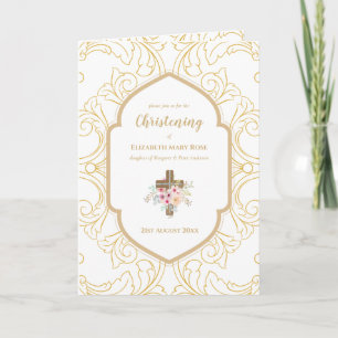 4page CHRISTENING Invitation et programme Gold Orn