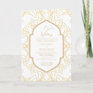 4page Gold Ornate MARIAGE Inviter Programme modern