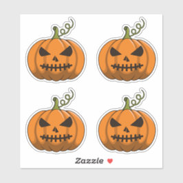 4PC Pumpkin Stickers - Halloween Jack-o' Lantern Aufkleber