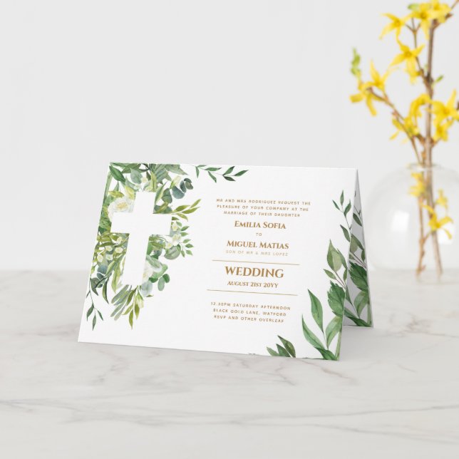 4pg Blumenkreuz Hochzeitsprogramm Karte (Gelbe Blume)