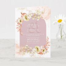 4pg Hispanic Floral Wedding Program Bilingual Chic