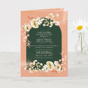 4pg Hispanic Floral Wedding Programme Bilingue Chi