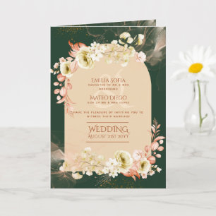4pg Hispanic Floral Wedding Programme Bilingue Chi
