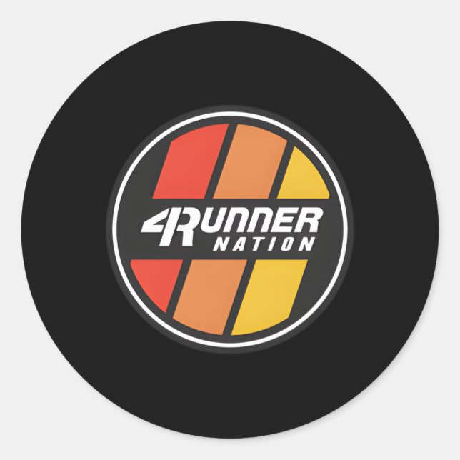 4Runner Nation Trd Stripe Abzeichen Runder Aufkleber (Vorderseite)