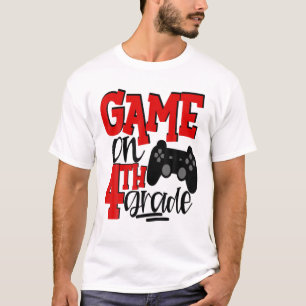 4te Grade Gamer Video Games 1St Day School Red T-Shirt