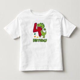 4th birthday dinosaur  kleinkind t-shirt
