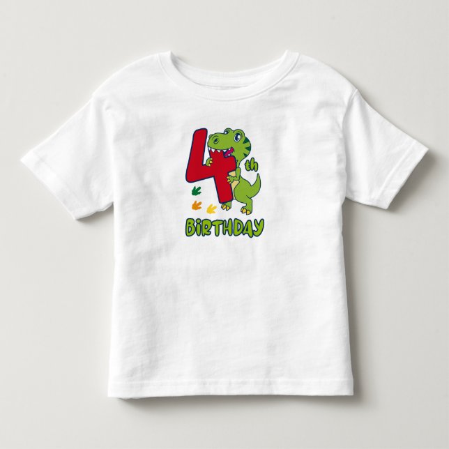 4th birthday dinosaur  kleinkind t-shirt (Vorderseite)