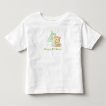 4th Birthday Toddler T-Shirt Cute Bear Birthday